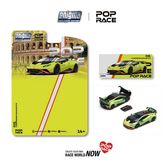 [Preorder] POPRACE 1:64 Lamborghini Huracán STO Green Orange PRE031 (Enigma exclusive edition)