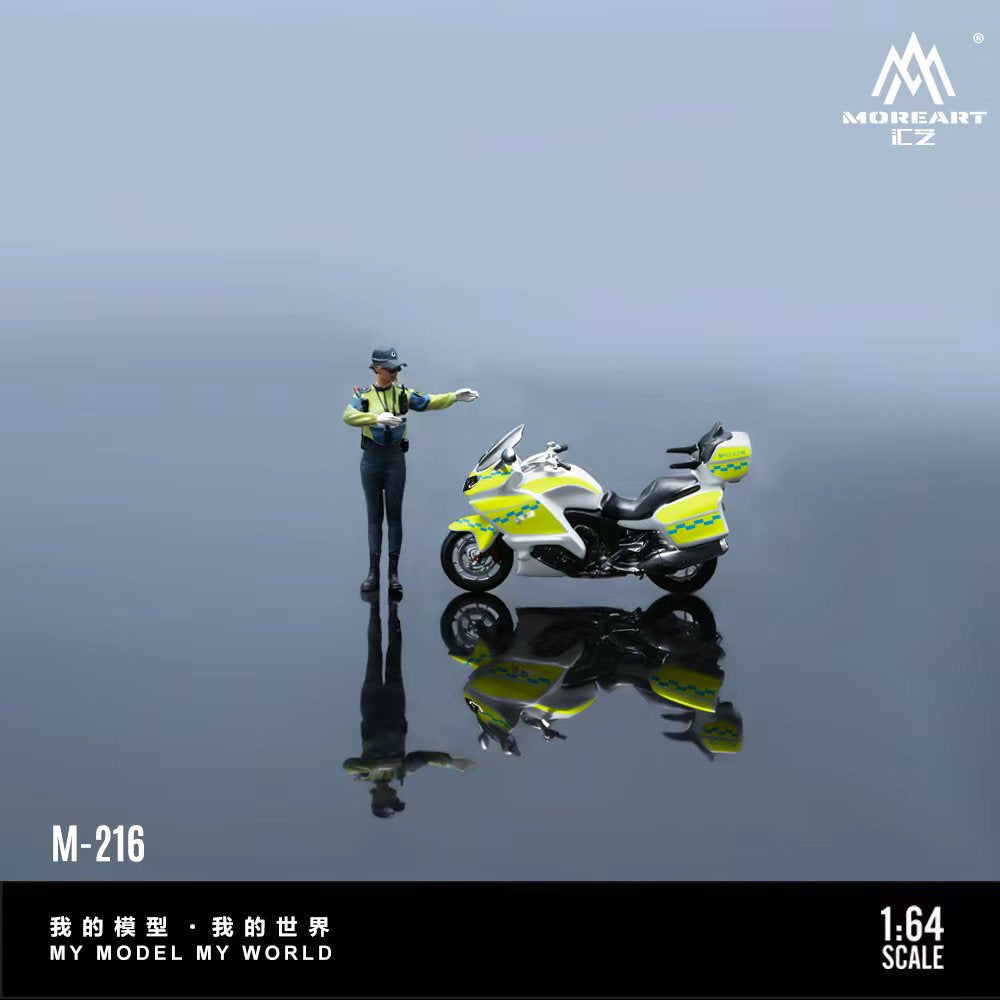 MoreArt 1:64 BMW POLICE MOTORCYCLE FEMALE RIDING POLICE DOLL SET B MO222216