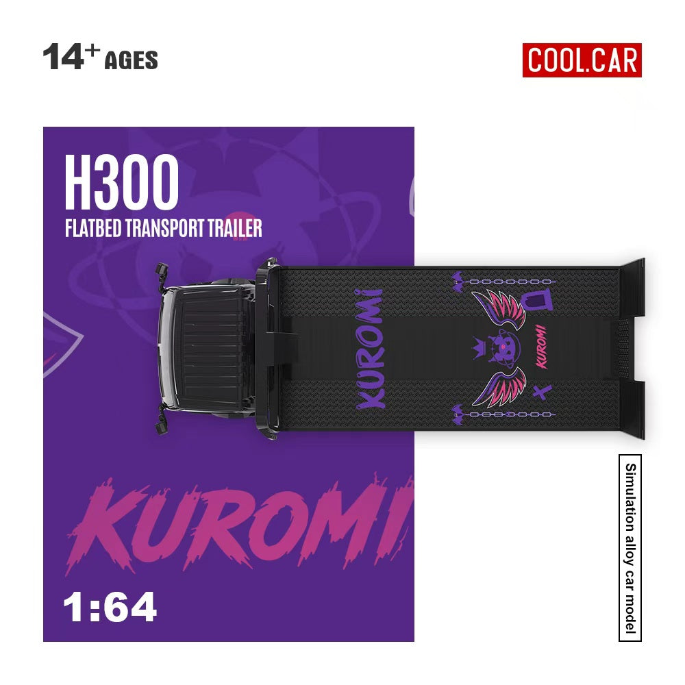 [Preorder] Cool Car 1:64 H300 FLATBED TRANSPORT TRAILER Kuromi Purple CC647240