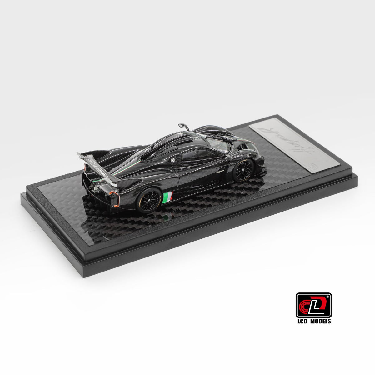 [Preorder] LCD 1:64 Pagani Huayra R Carbon Black with Italian flag LCD64028-CBI