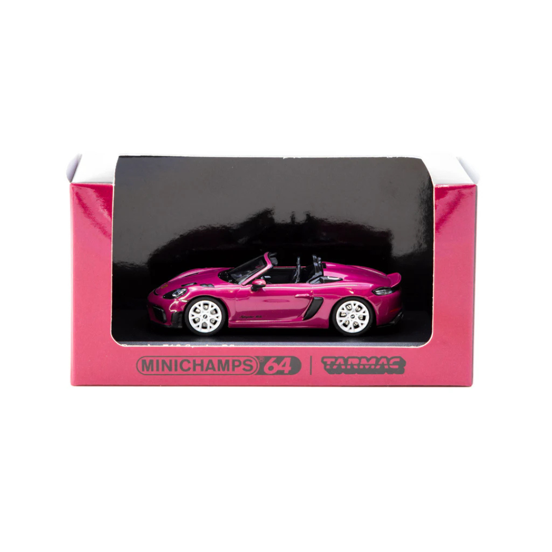 Minichamps X Tarmac Works 1:64 Porsche 718 Spyder RS Ruby Star Neo - COLLAB64 T64MC-008-RS