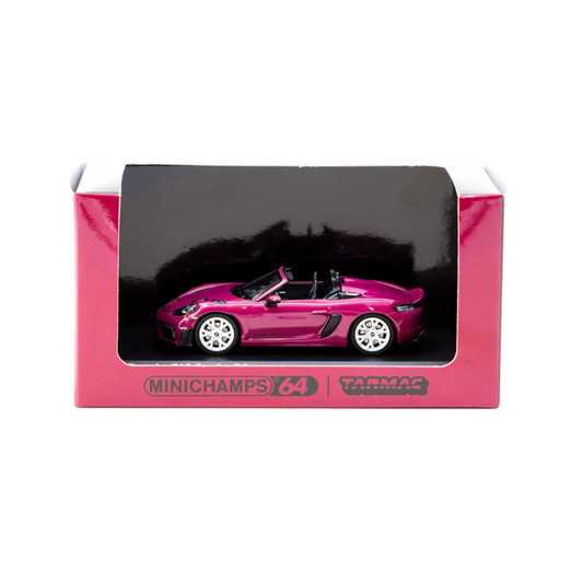 Minichamps X Tarmac Works 1:64 Porsche 718 Spyder RS Ruby Star Neo - COLLAB64 T64MC-008-RS