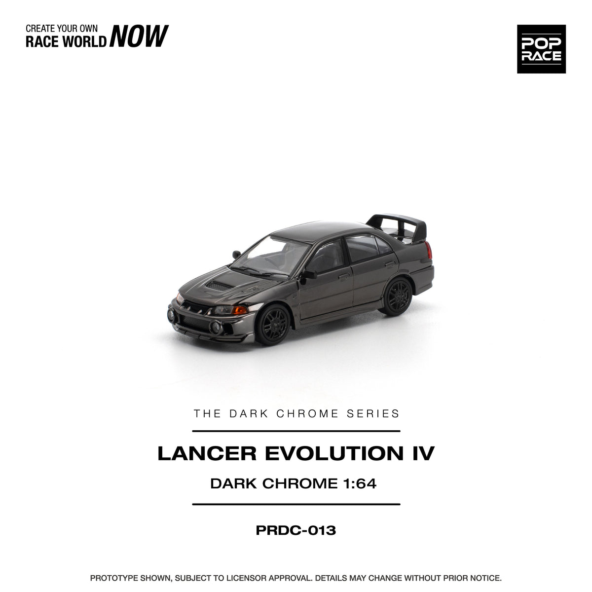 [Preorder] POPRACE 1:64 LANCER EVOLUTION IV DARK CHROME PRDC013