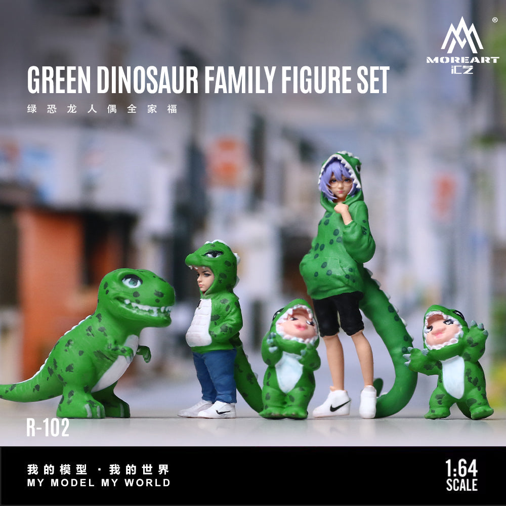 [Preorder] MoreArt 1:64 Green Dinosaur Family Figure Set MO223102