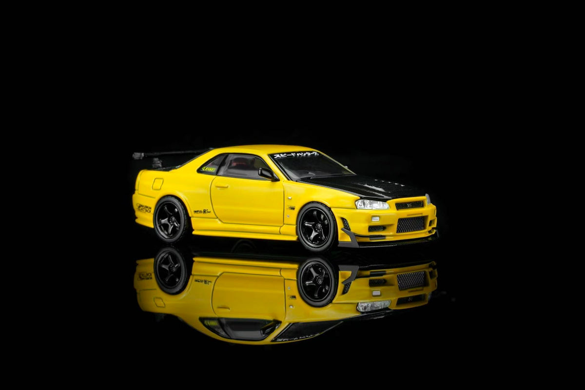 [Preorder] MOTORHELIX 1:64 Nissan Skyline GT-R (R34) Customized (2 Colours) M63475/M63476