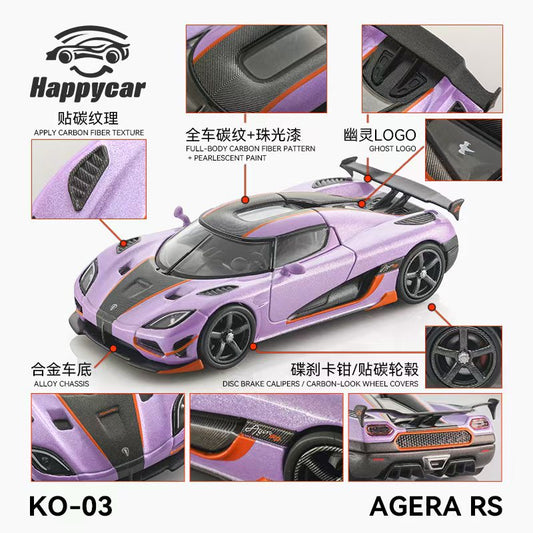 [Preorder] HappyCar 1:64 Koenigsegg Agera RS (2 Colours)