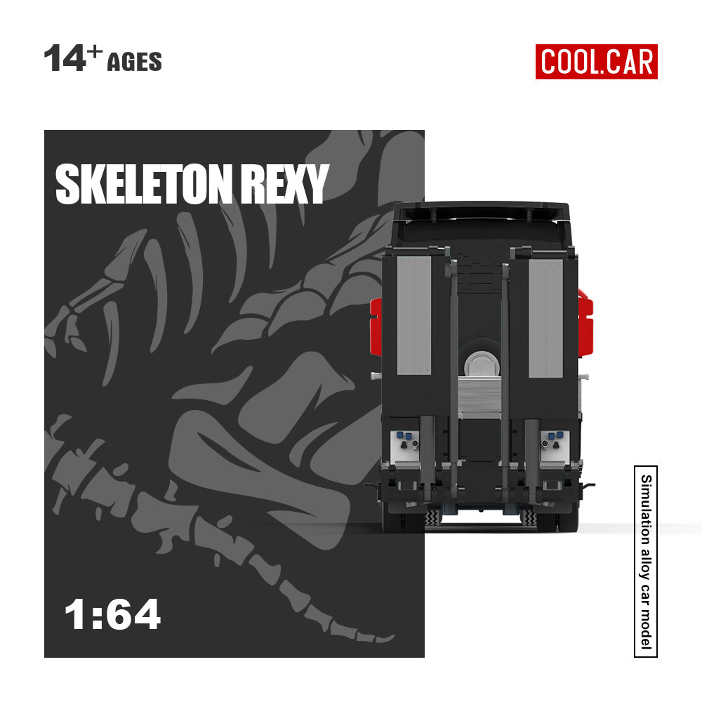 [Preorder] Cool Car 1:64 Scania flatbed trailer Skeleton Rexy Livery CC647505