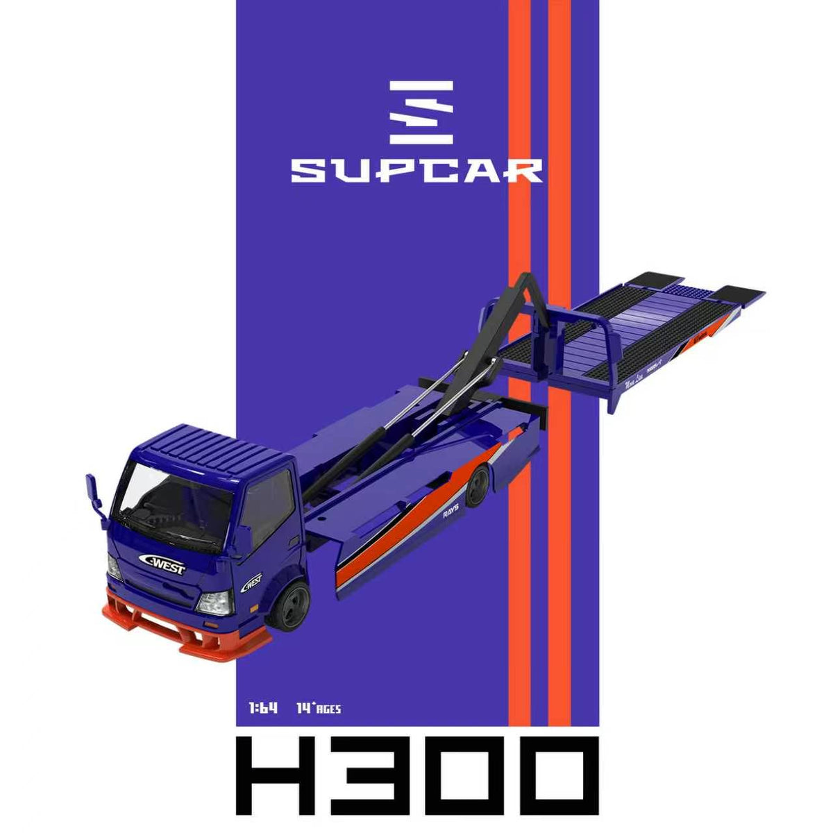 [Preorder] SUPCAR 1:64 H300 Flatbed Transport Trailer Fast & Furious 3 Mona Lisa Livery SC647256