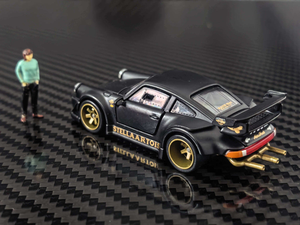 [Preorder] HG Model 1:64 Porsche RWB930 STELLA ARTOIS-Matte Black Livery