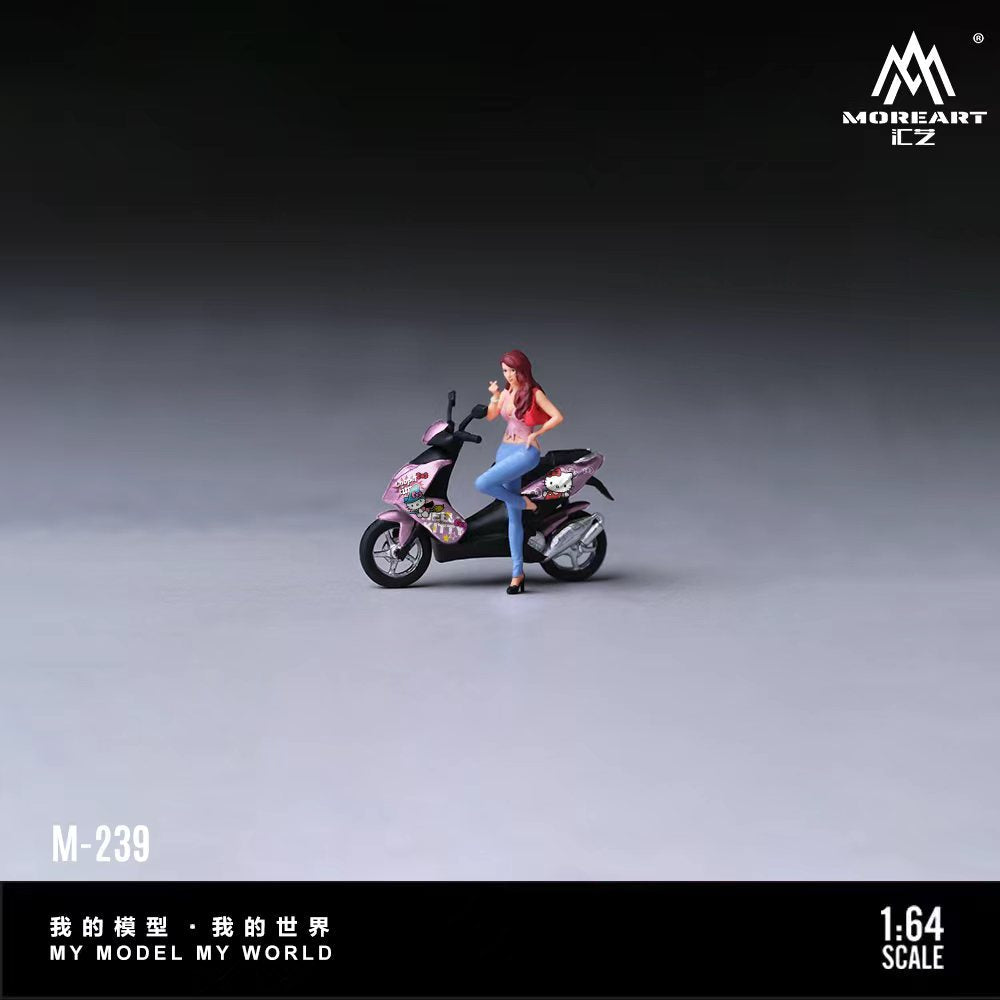 [Preorder] MoreArt 1:64 HELLO KITTY PINK MOTOR CYCLE HEART HAND SWEET GIRL FIGURE SET MO222239