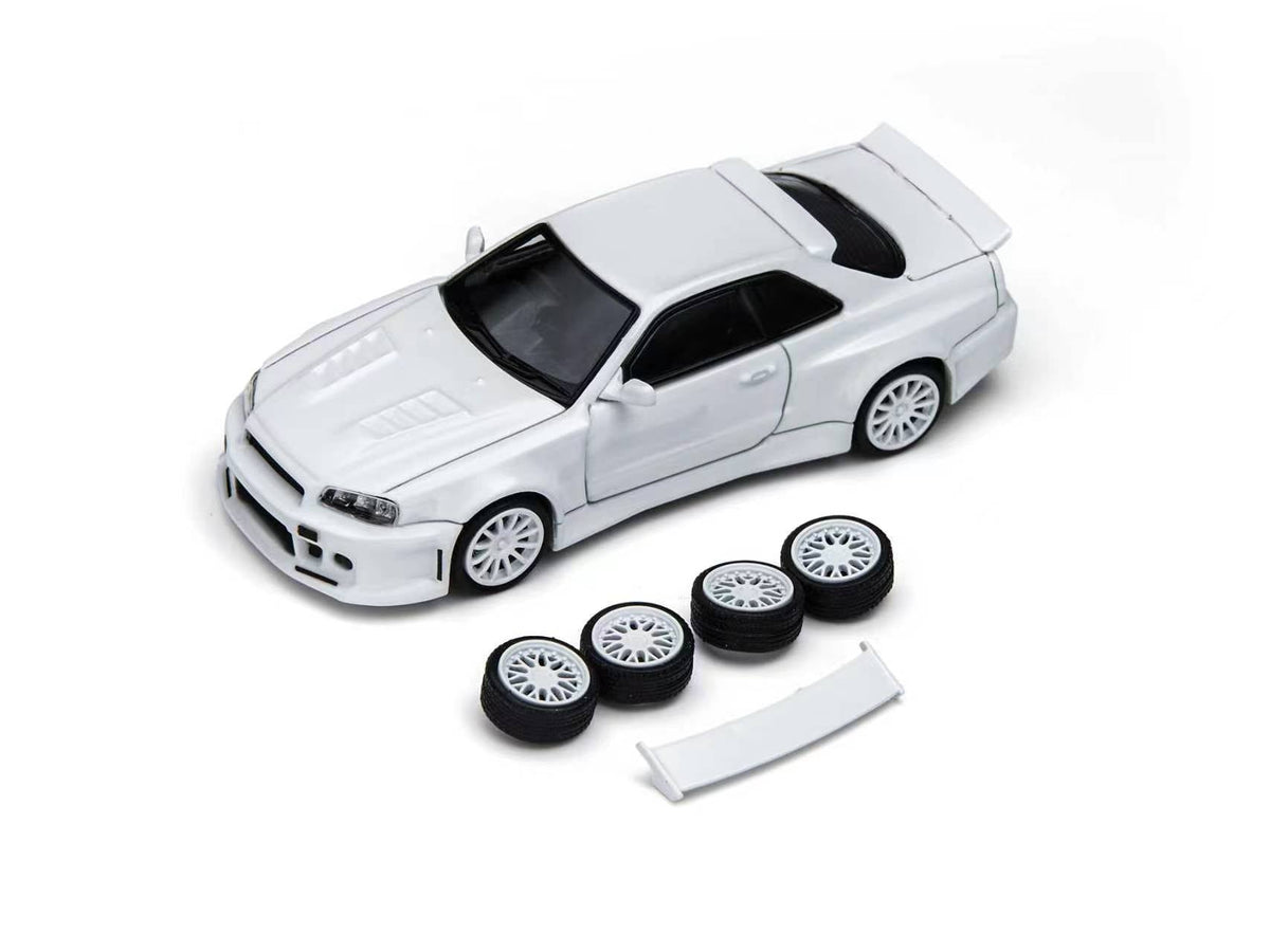 TimeMicro × PSC DESIGN 1:64 Nissan R34 "Smilodon" White TM648402