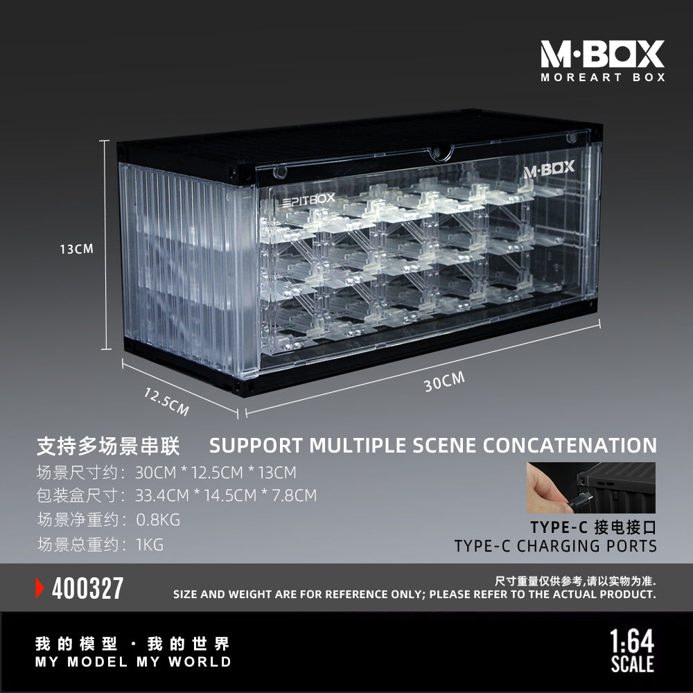 [Preorder] MBOX x PITBOX 1:64 TRANSPARENT THREE-DIMENSIONALPARKING RACK SCENE MB400327