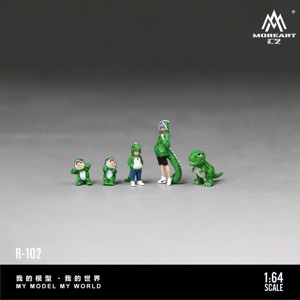 [Preorder] MoreArt 1:64 Green Dinosaur Family Figure Set MO223102