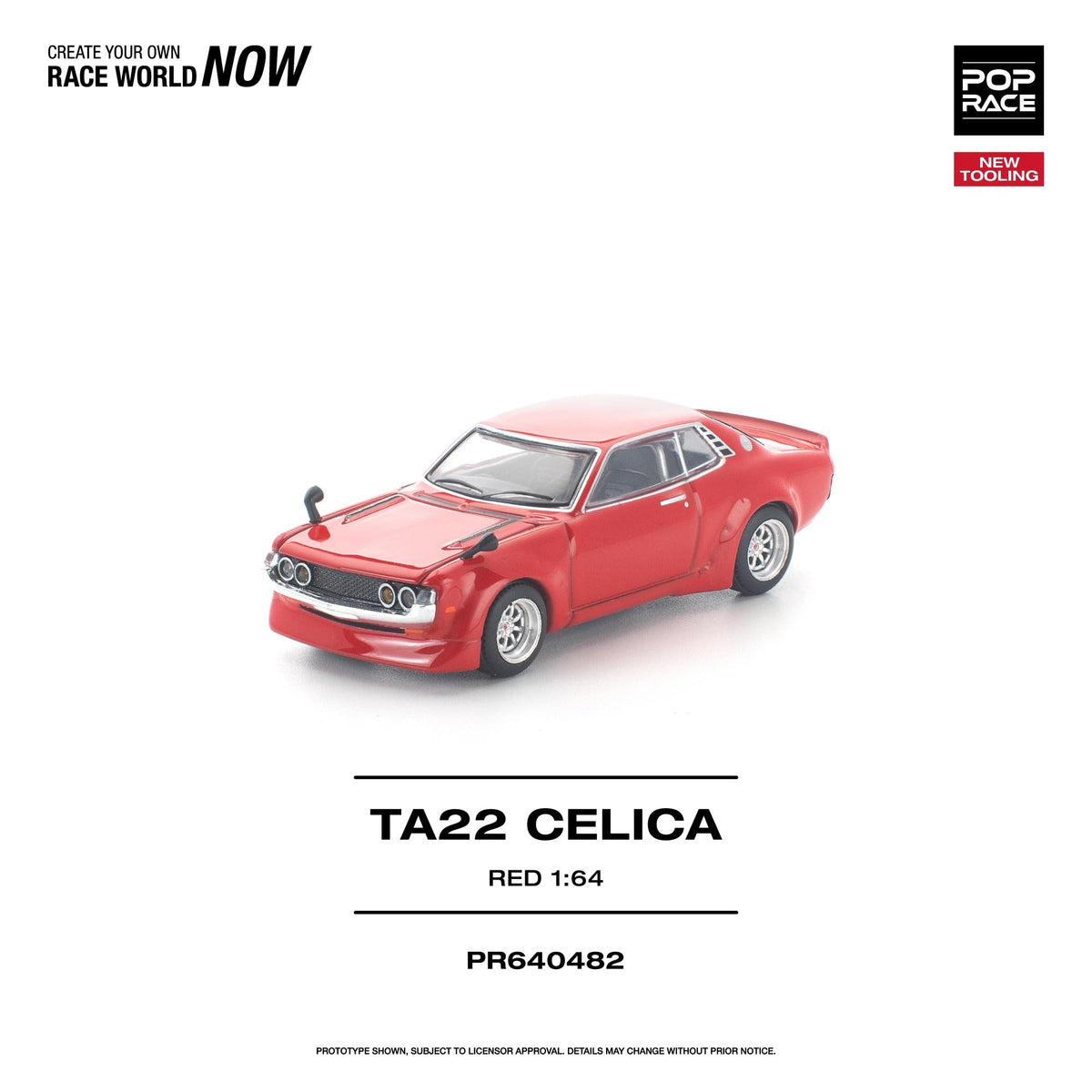 [Preorder] POPRACE 1:64 Toyota TA22 CELICA RED NEW TOOLING PR640482