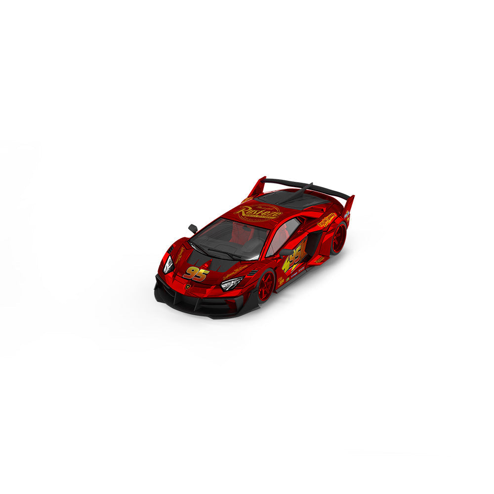 [Preorder] Cool Car 1:64 Lamborghini AVENTADOR GTEVO Lighting Mcqueen Metallic red CC643832