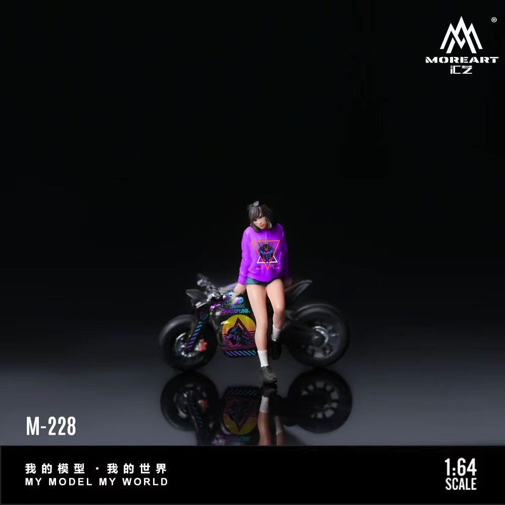 MoreArt 1:64 FUTURE TECHNOLOGY GRAFFITI ANIME GIRL MOTORCYCLE DOLL SET MO222228
