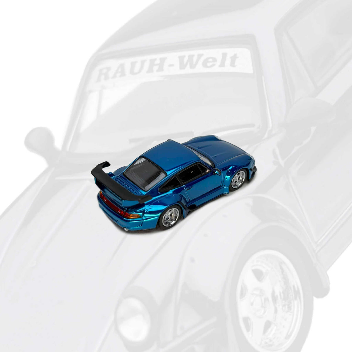 MOTORHELIX 1:64 Porsche RWB 993 Chrome Blue M62211DZ-YJ
