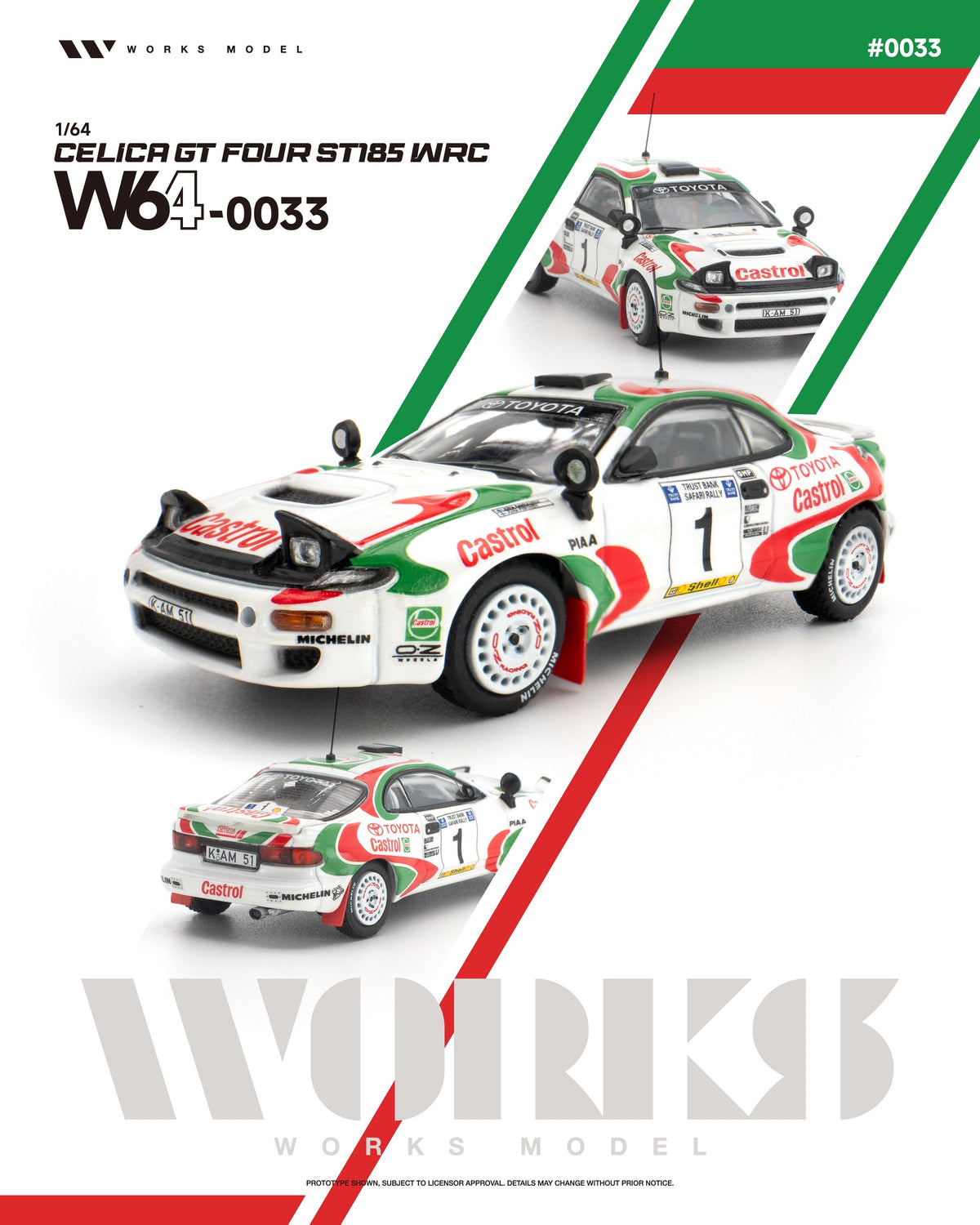 [Preorder] Works Model 1:64 Toyota Celica GT-Four ST185 WRC W640033
