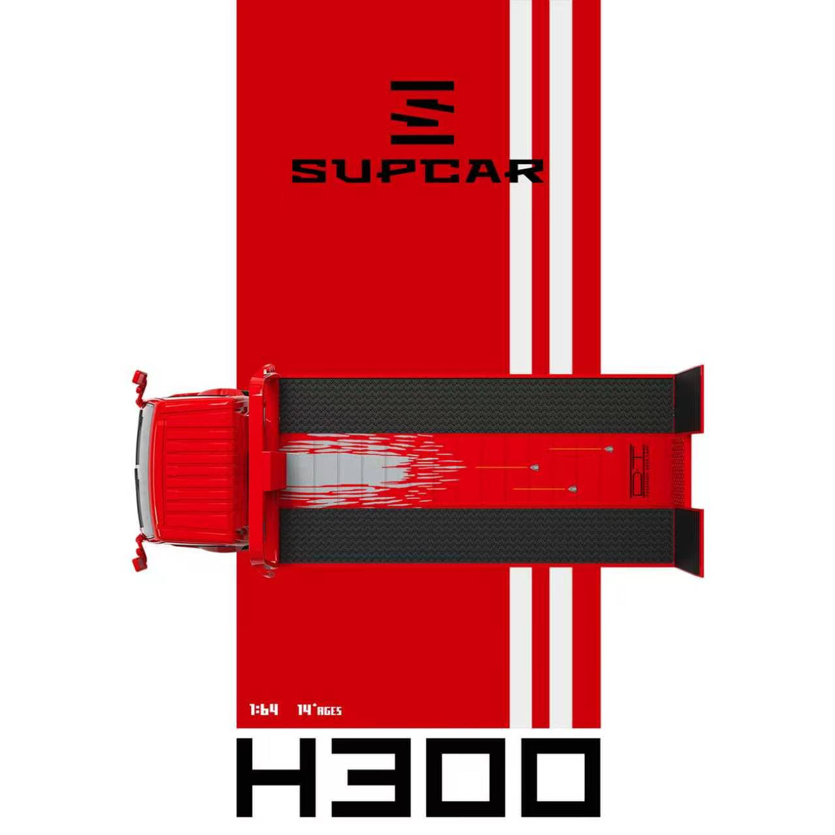 [Preorder] SUPCAR 1:64 H300 Flatbed Transport Trailer Fast & Furious Red Gladiator Livery SC647257
