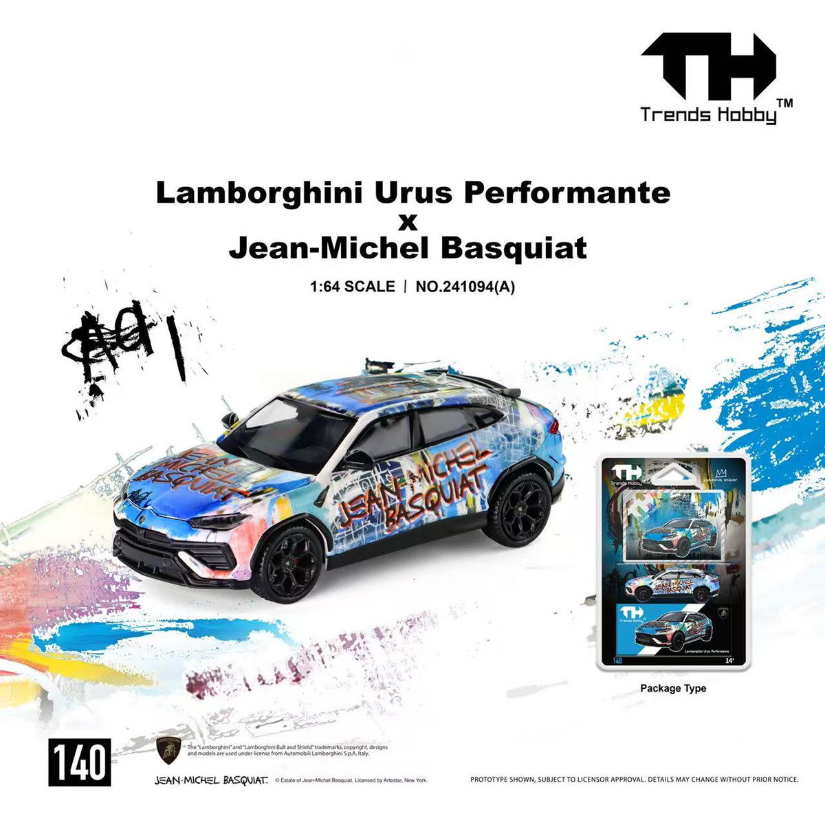 [Preorder] Trends Hobby 1:64 Lamborghini Urus Performante x Jean-Michel Basquiat White 241094(A)