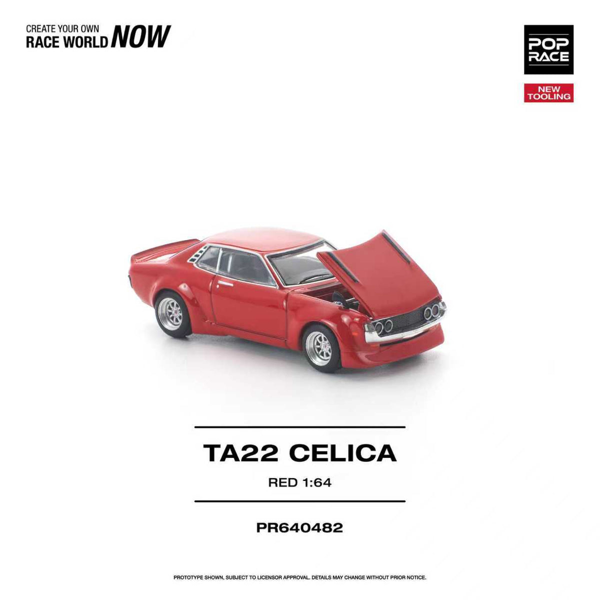[Preorder] POPRACE 1:64 Toyota TA22 CELICA RED NEW TOOLING PR640482