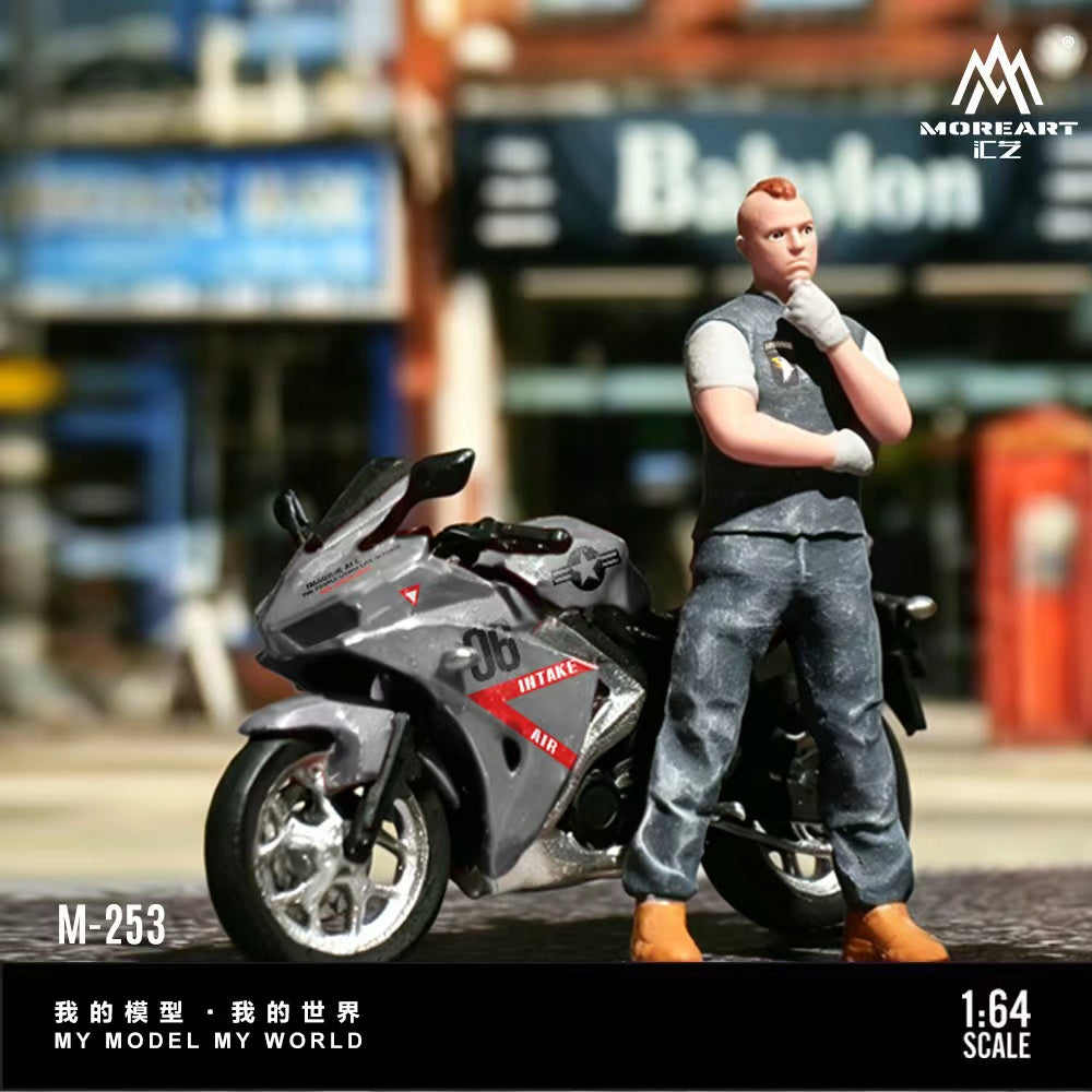 [Preorder] MoreArt 1:64 Air Force Grey Motorcycle Figure Set MO222253