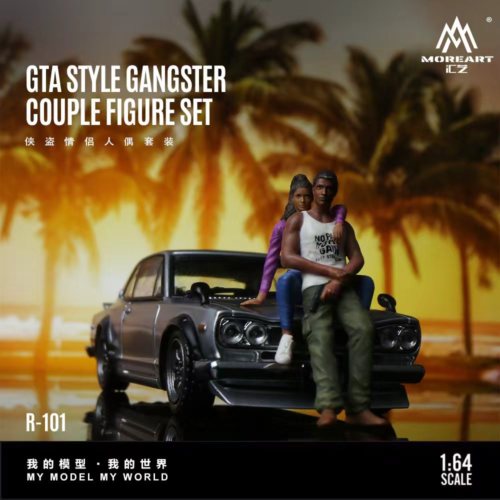 [Preorder] MoreArt 1:64 GTA Style Gangster Couple Figure Set MO223101
