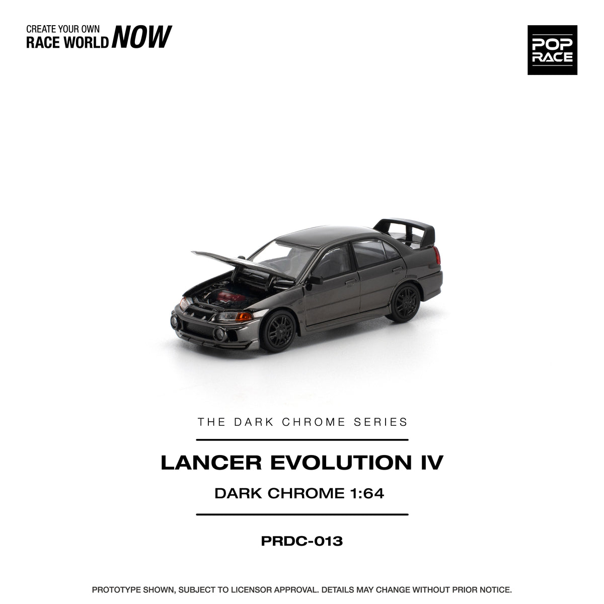 [Preorder] POPRACE 1:64 LANCER EVOLUTION IV DARK CHROME PRDC013