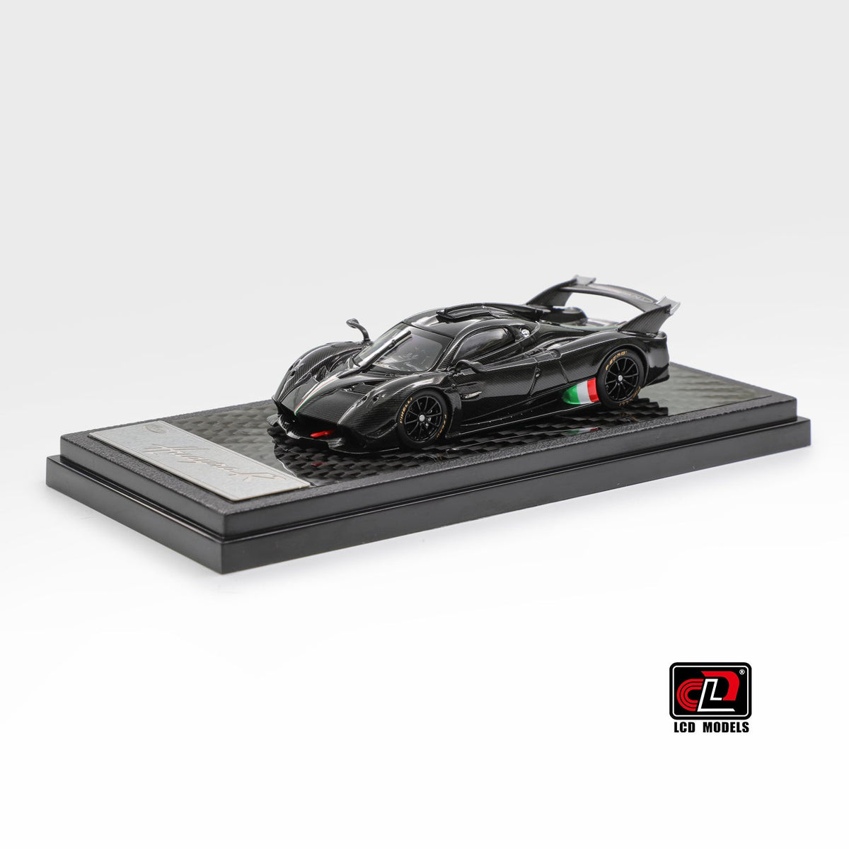 [Preorder] LCD 1:64 Pagani Huayra R Carbon Black with Italian flag LCD64028-CBI