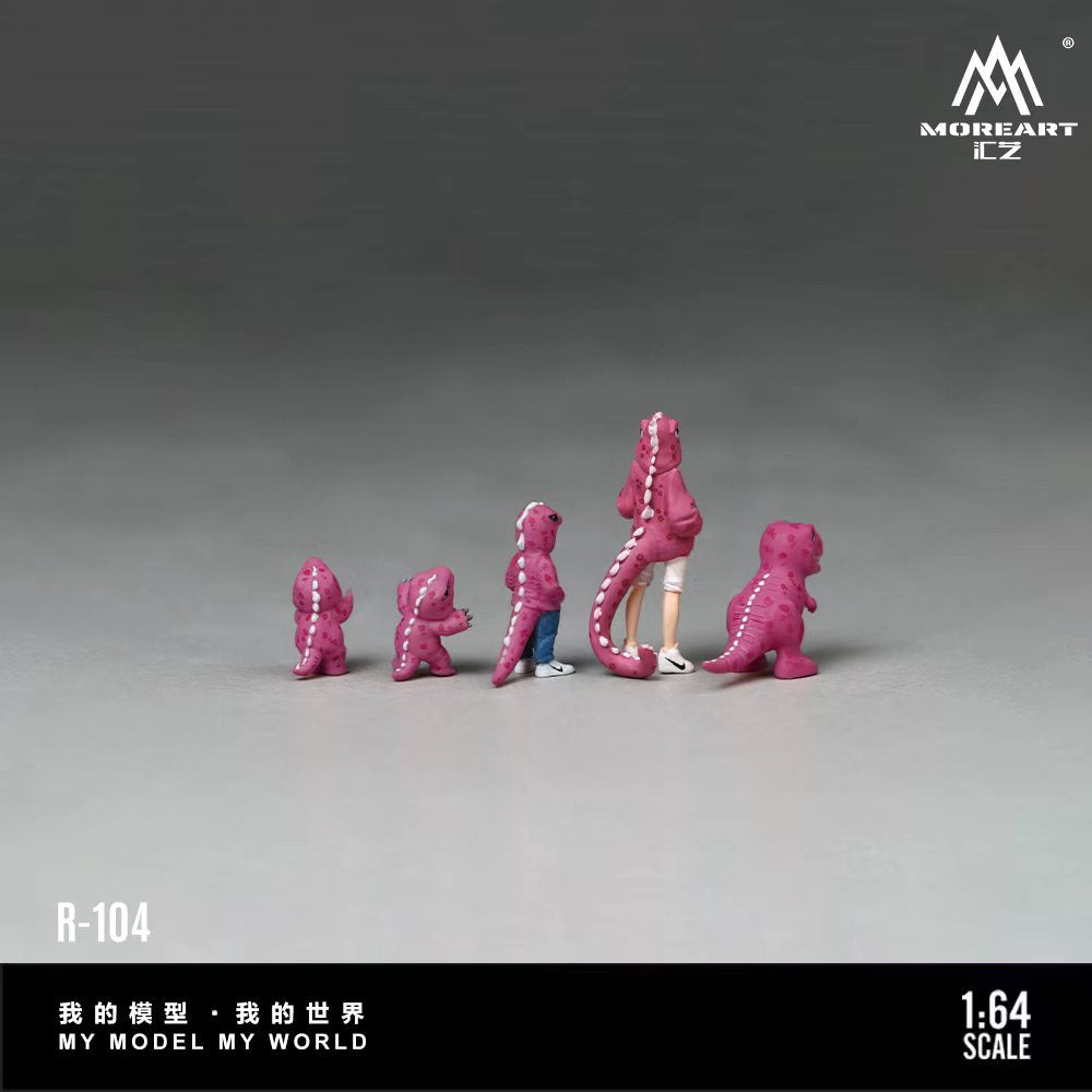 [Preorder] MoreArt 1:64 Pink Dinosaur Family Figure Set MO223104