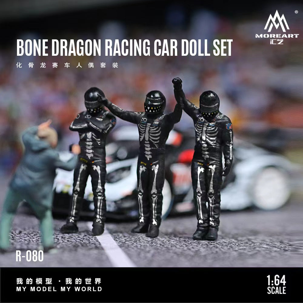 MoreArt 1:64 BONE DRAGON RACING CAR DOLL SET MO223080