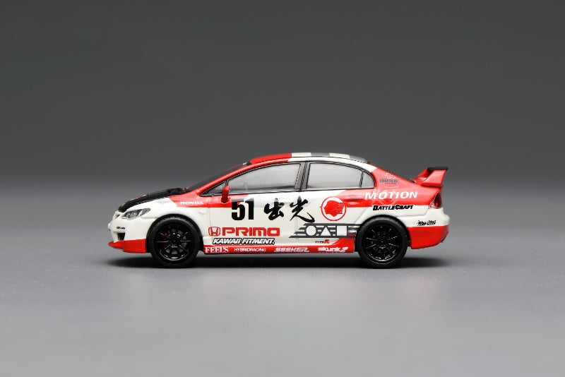 [Preorder] MOTORHELIX 1:64 Honda Civic TYPE R (FD2) Idemitsu Motion Red M65437