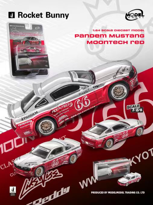 [Preorder] ModelModel 1:64 Pandem Mustang Red Silver MM64-PM-004