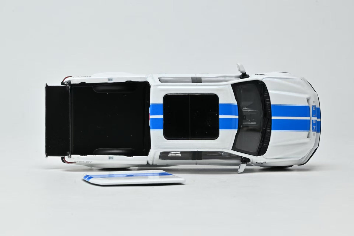 Funny Model 1:64 Shelby F150 Super Snake Oxford White / Blue Racing Stripes