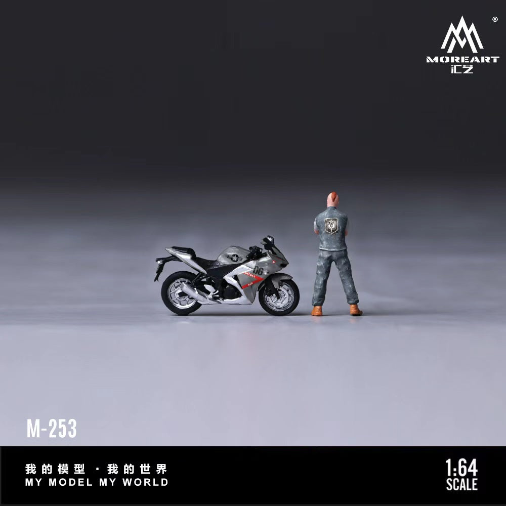 [Preorder] MoreArt 1:64 Air Force Grey Motorcycle Figure Set MO222253