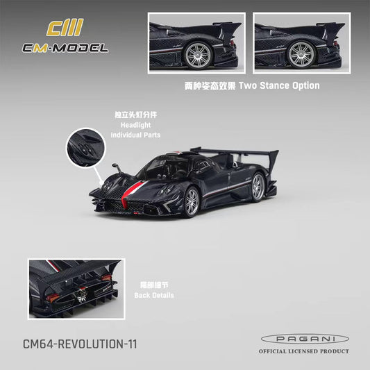 [Preorder] CM Model 1:64 Pagani Zonda Revolution Navy Carbon Fiber CM64-REVOLUTION-11