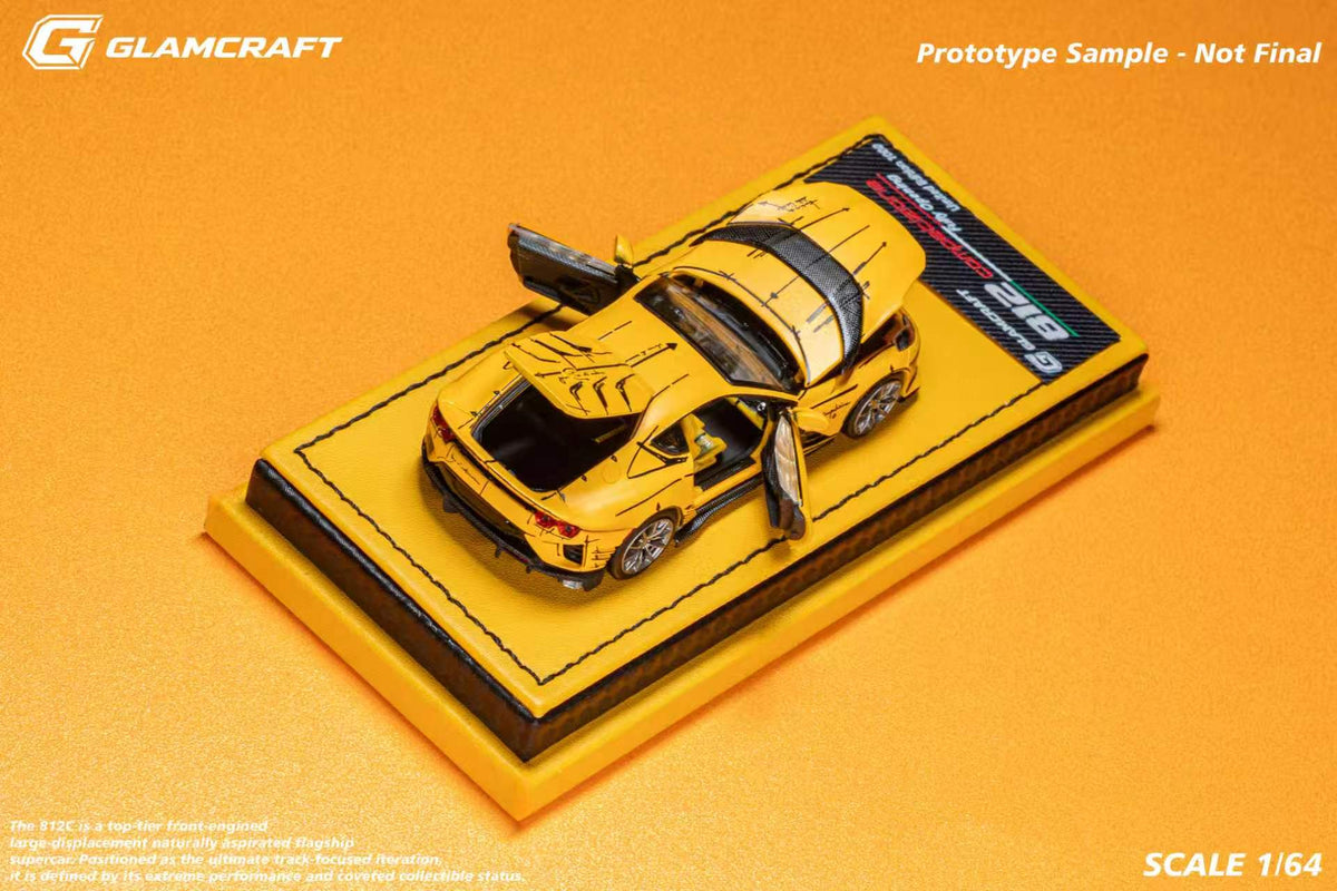 [Preorder] GlamCraft 1:64 Ferrari 812C GT Full Open - Sketch Yellow