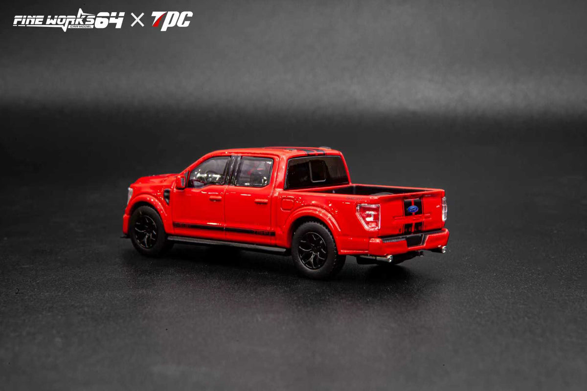 Fine Works64 x TPC 1:64 Ford Shelby Pickup Truck F150 Red Stripes