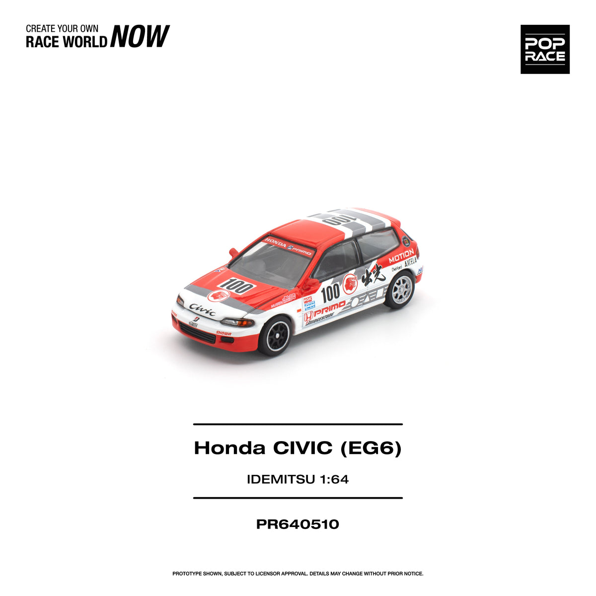 [Preorder] POPRACE 1:64 Honda Civic (EG6) IDEMITSU MOTION INFINITE PR640510