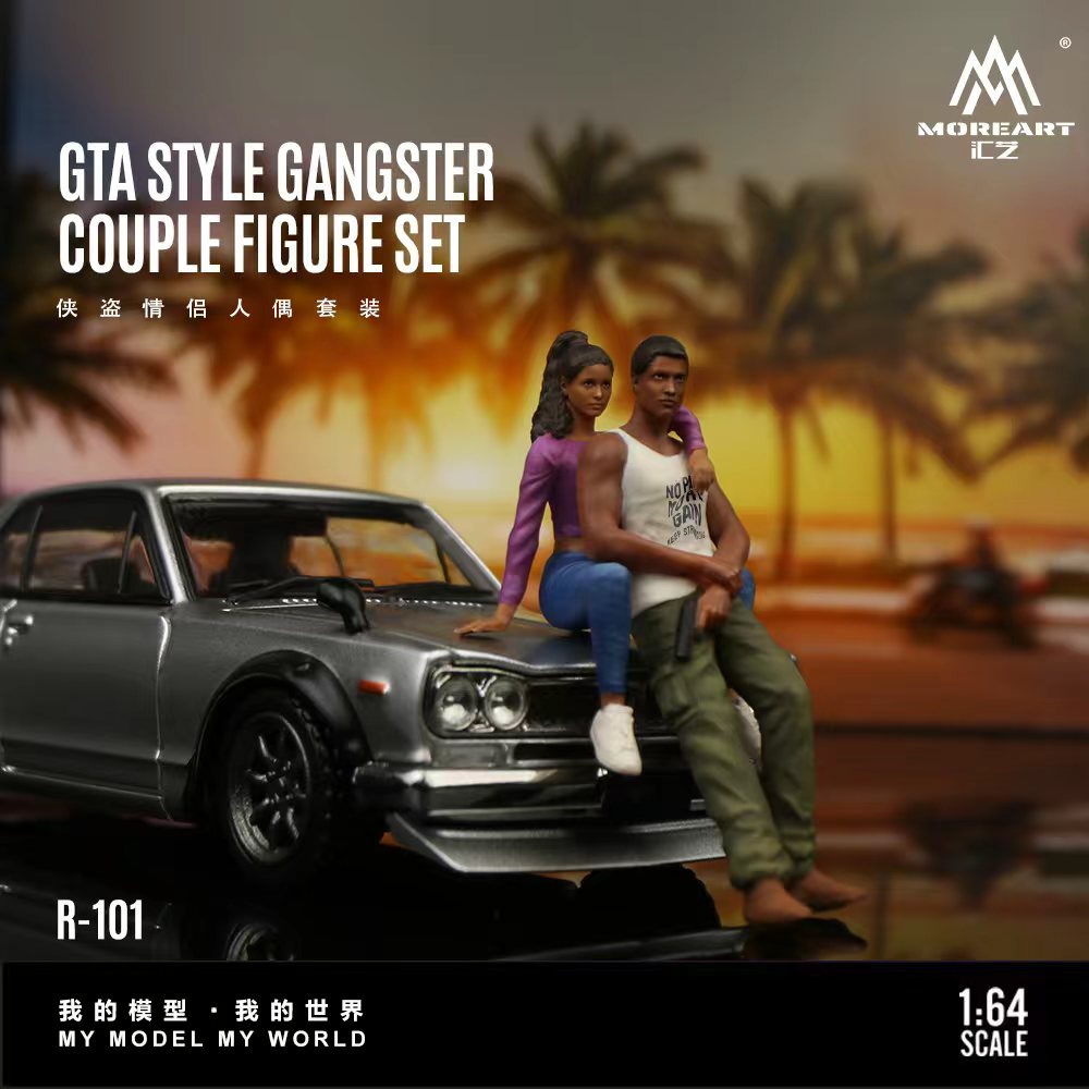 [Preorder] MoreArt 1:64 GTA Style Gangster Couple Figure Set MO223101