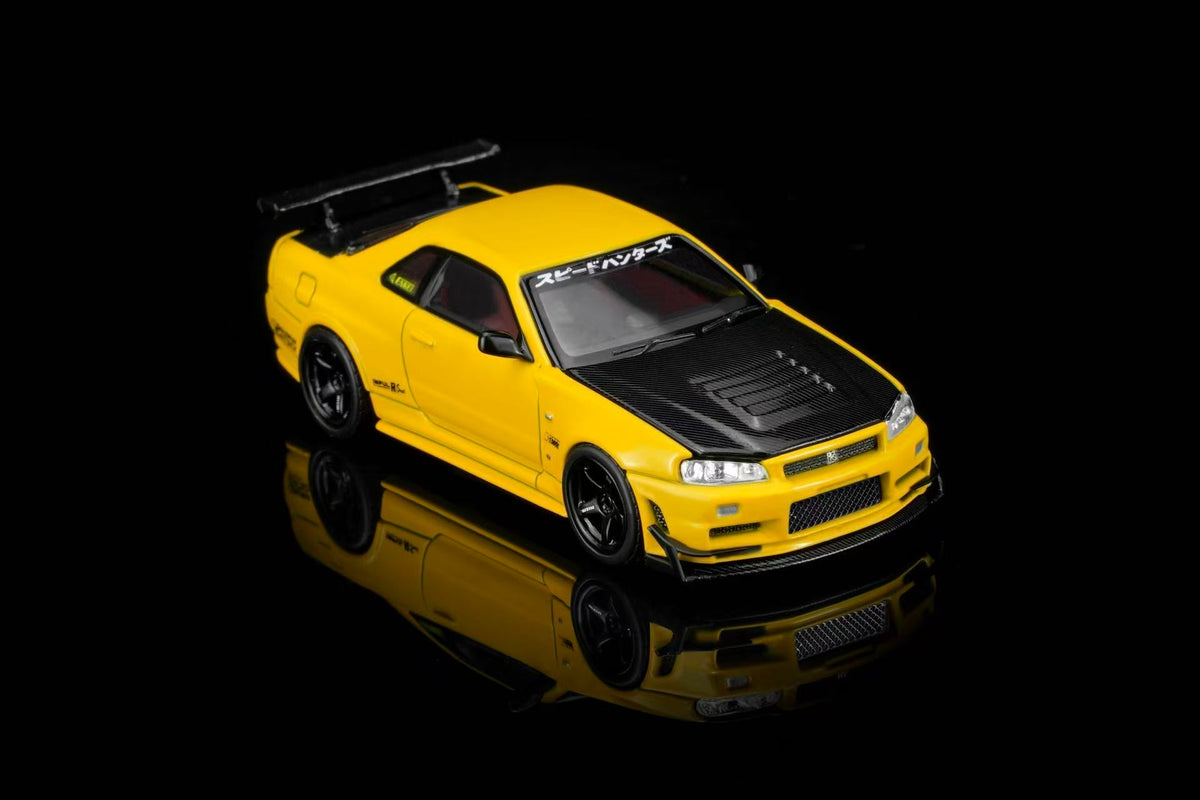 [Preorder] MOTORHELIX 1:64 Nissan Skyline GT-R (R34) Customized (2 Colours) M63475/M63476