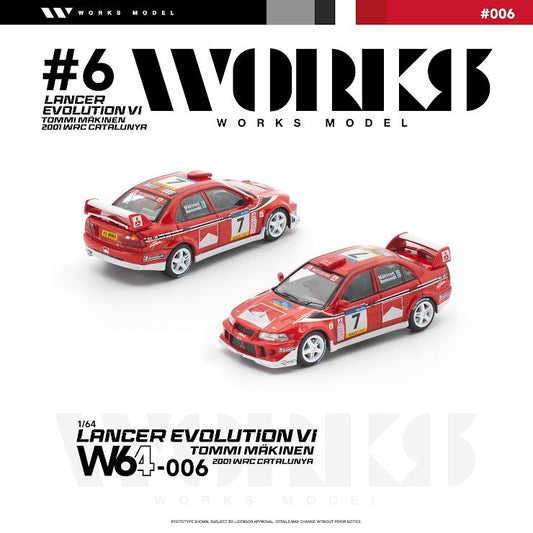 [Preorder] Works Model 1:64 Mitsubishi Lancer EVO VI Tommi Makinen 2001 WRC CATALUNYA W64-006