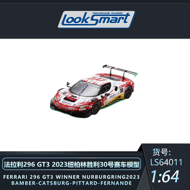[Preorder] Looksmart 1:64 Ferrari 296 GT3 2023 WINNER Nürburgring No. 30 LS64011