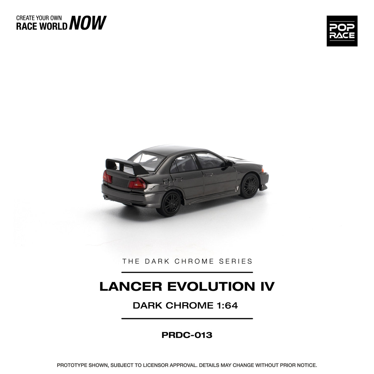 [Preorder] POPRACE 1:64 LANCER EVOLUTION IV DARK CHROME PRDC013