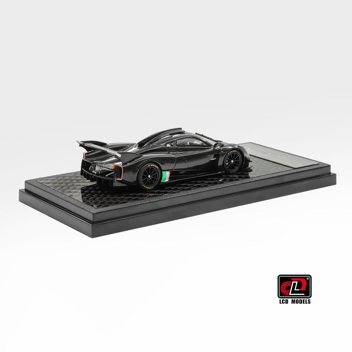 [Preorder] LCD 1:64 Pagani Huayra R Carbon Black with Italian flag LCD64028-CBI