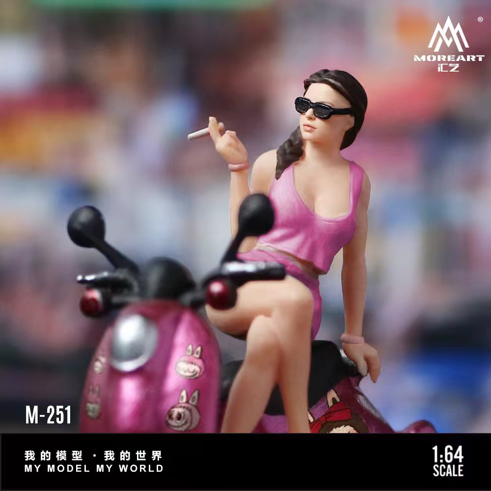 [Preorder] MoreArt 1:64 LABUBU Decal Scooter Sunglasses Chic Woman Figure Set MO222251
