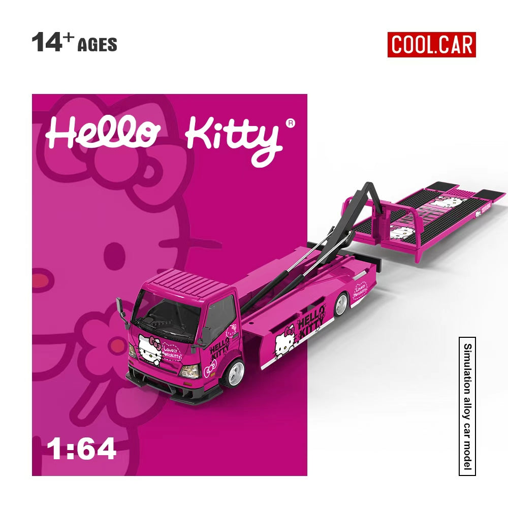 [Preorder] Cool Car 1:64 H300 FLATBED TRANSPORT TRAILER Hello Kitty Pink CC647236