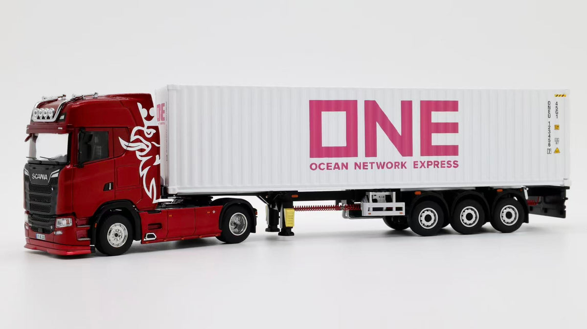Tubro Truck 1:64 Scania 730S 4x2 Trailer With Extendable Container Trailer Set (6 Versions)