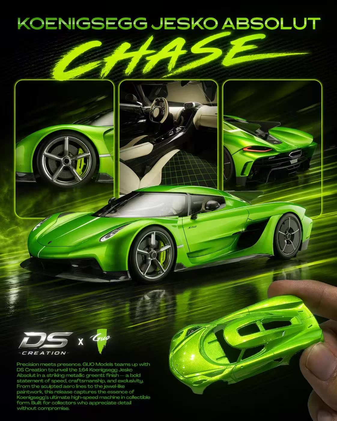 [Preorder] Guo x DS Creation 1:64 Koenigsegg Jesko Absolut (3 Versions)