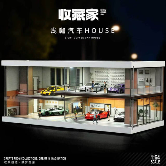 [Preorder] SHOU CANG JIA 1:64 LIGHT COFFEE CAR HOUSE SCJ-82075